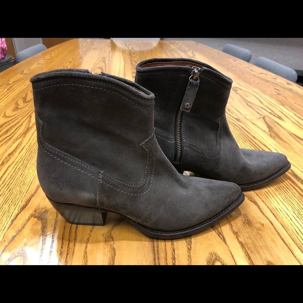 Gray suede Frye Booties